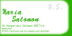 maria salomon business card